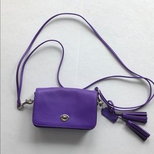 NWOT Coach Dinky Purple Crossbody to Clutch Bag